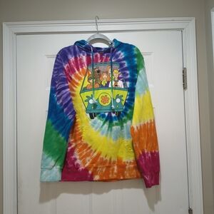 Scooby-Doo Dye Tie Front & Back Graphic Hoodie Size Medium